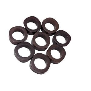 Vintage Bakelite Set Of 8 Napkin Rings MCM Brown Holder‎